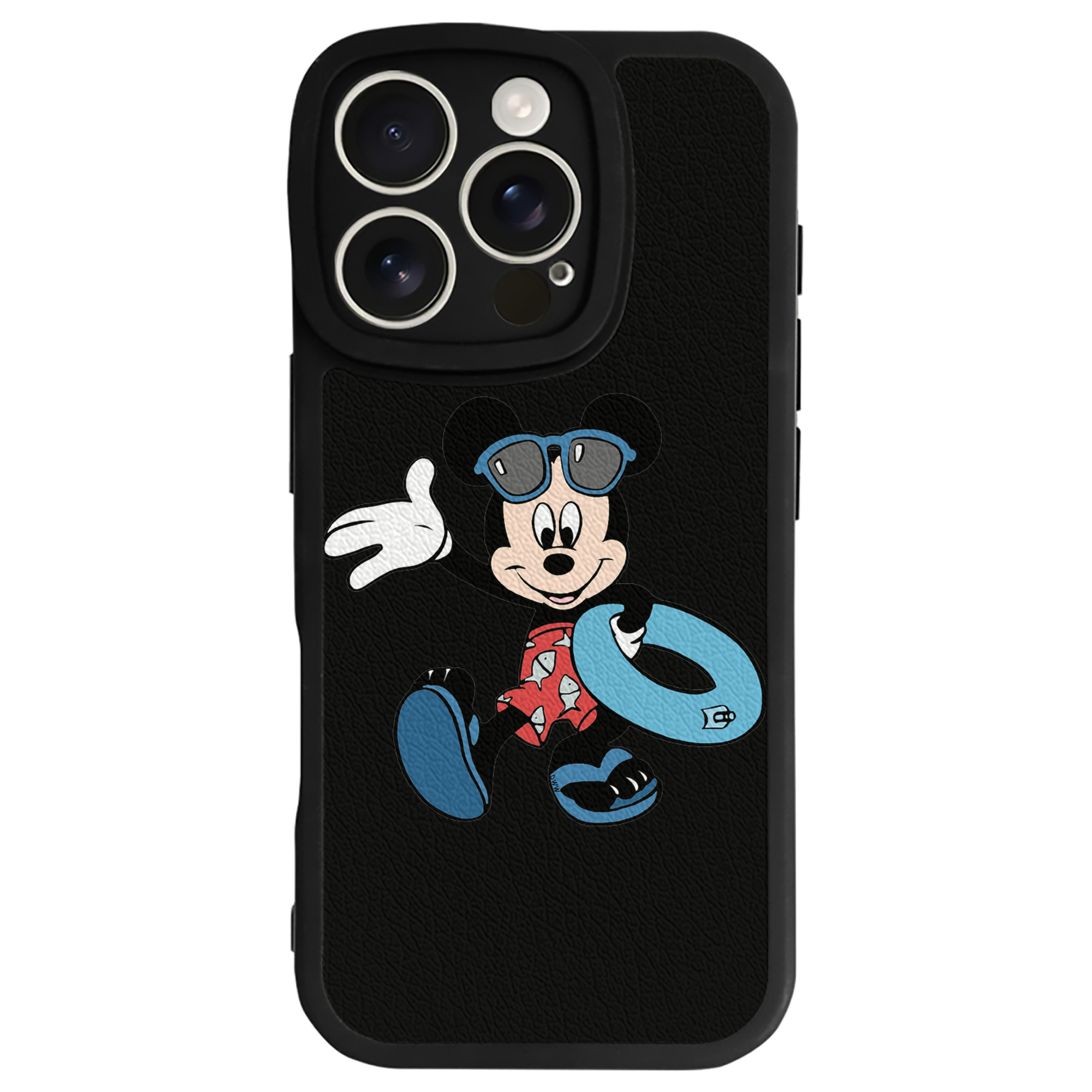 （画像用） ミッキーマウス Mickey Mouse 【iPhone 16シリーズ対応】シリコンスマホケース（レザー調） 材質：シリコン